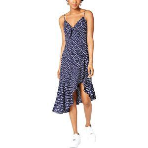 CITY TRIANGLES Spaghetti Strap Summer Dress, Hankee Hem Navy Blue